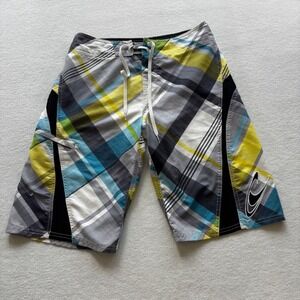 O'Neill Board Shorts Mens 28 Multicolor Plaid Surf Trunks Swimwear